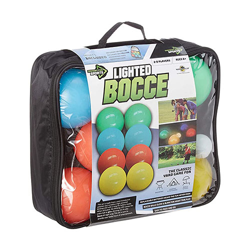 Bocce Deluxe Ball Set - 8 Lightweight Resin 90mm Balls & Carrying Case -  Classic Indoor & Outdoor Lawn Games - Sports Equipment for Beach, Backyard,  